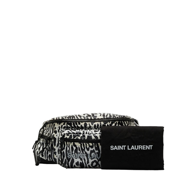 サンローラン ゼブラ ヌックス ボディバッグ ウエストバッグ 581375 ホワイト ブラック ナイロン メンズ SAINT LAURENT 【中古】