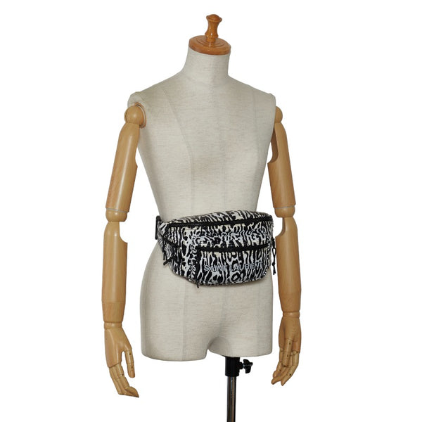 サンローラン ゼブラ ヌックス ボディバッグ ウエストバッグ 581375 ホワイト ブラック ナイロン メンズ SAINT LAURENT 【中古】