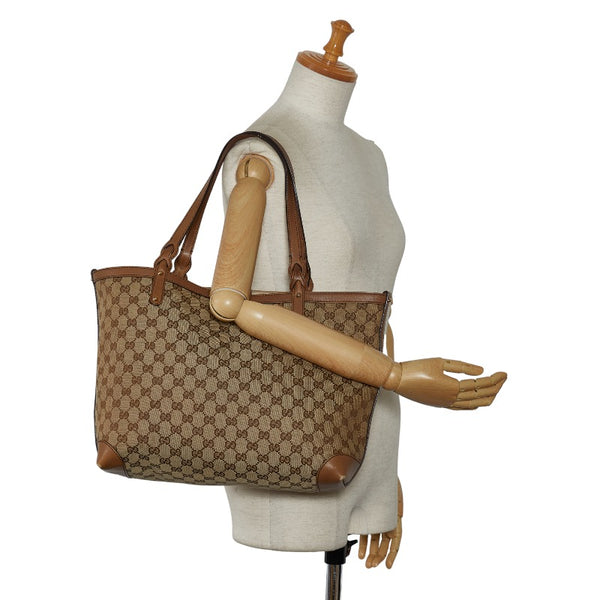 グッチ GGキャンバス トートバッグ ショルダーバッグ 247209 ベージュ キャンバス レザー レディース GUCCI 【中古】