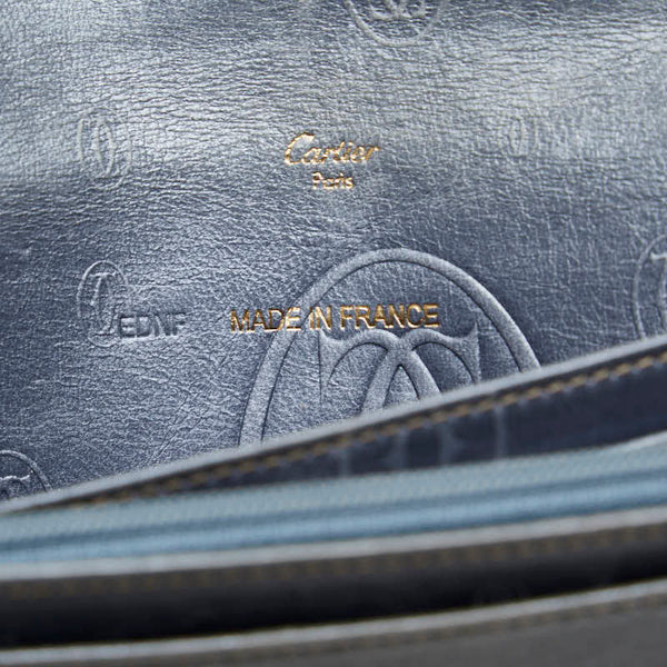 カルティエ ハッピーバースデー 長財布 ブルー レザー レディース CARTIER 【中古】