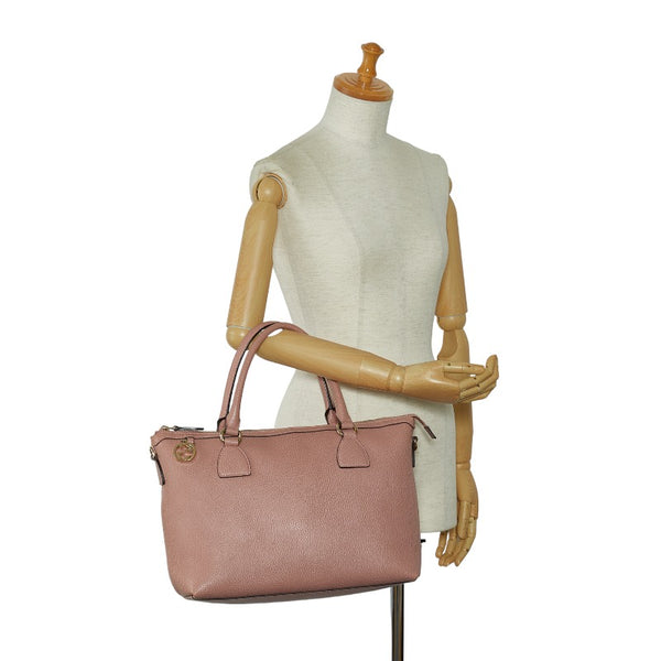 グッチ ハンドバッグ トートバッグ 449650 ピンク レザー レディース GUCCI 【中古】
