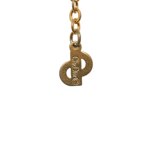 ディオール ひし形 ラインストーン ネックレス ゴールド メッキ レディース Dior 【中古】