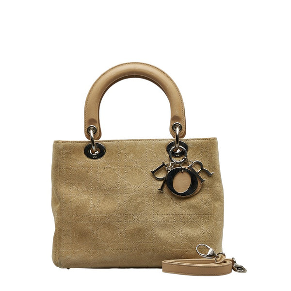 ディオール レディディオール シルバー金具 ハンドバッグ ショルダーバッグ 2WAY ベージュ スエード レディース Dior 【中古】