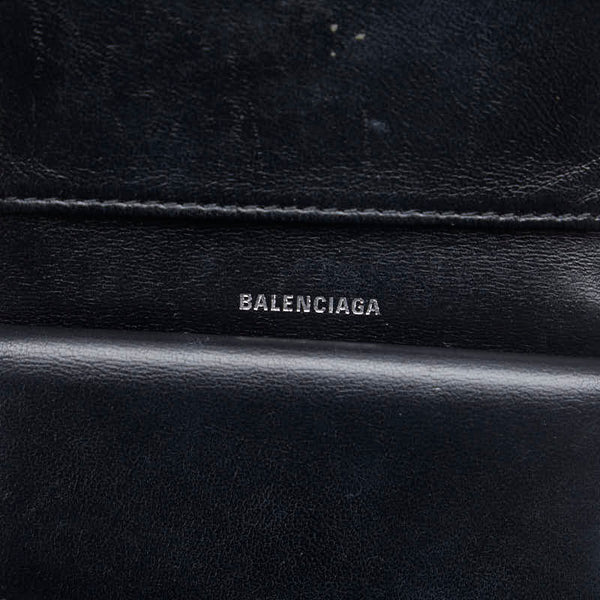 バレンシアガ ペーパー 三つ折り財布 637450 ブラック レザー レディース BALENCIAGA 【中古】