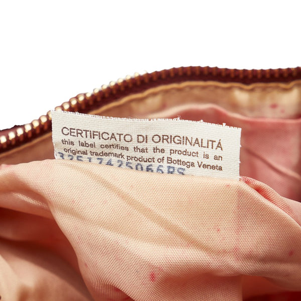 ボッテガヴェネタ がま口 ポーチ 二つ折り財布 ワインレッド レザー レディース BOTTEGAVENETA 【中古】