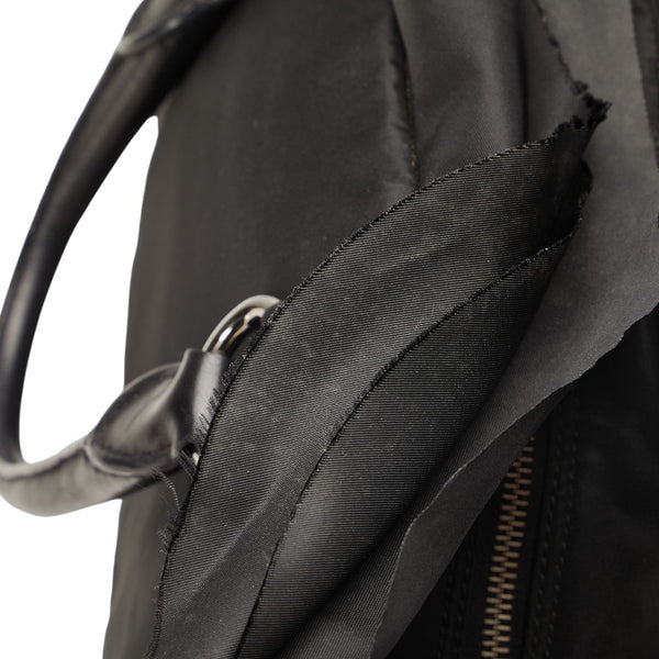 プラダ フリル ハンドバッグ ブラック ナイロン レザー レディース PRADA 【中古】