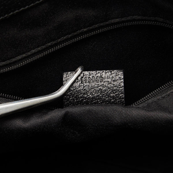 グッチ GGキャンバス ハンドバッグ トートバッグ 113019 ブラック キャンバス レザー レディース GUCCI 【中古】