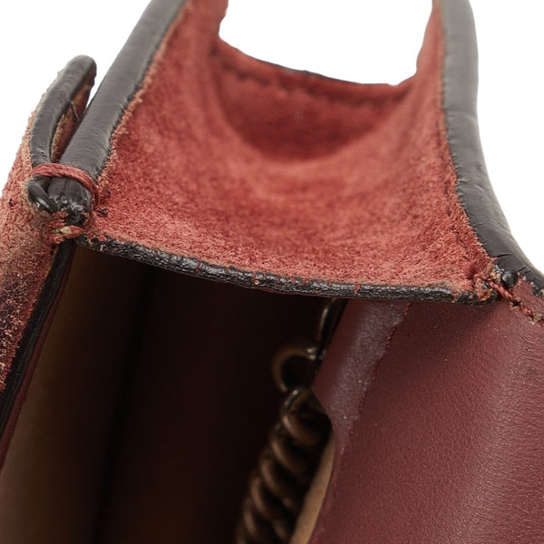 グッチ GGブルームス デュオニュソス チェーン ショルダーバッグ 476432 レッド PVC レザー レディース GUCCI 【中古】