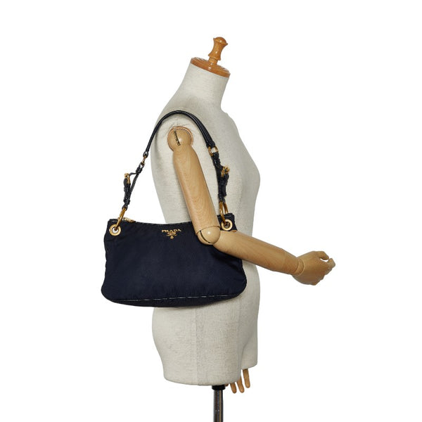 プラダ ロゴ ワンショルダーバッグ ネイビー ナイロン レディース PRADA 【中古】