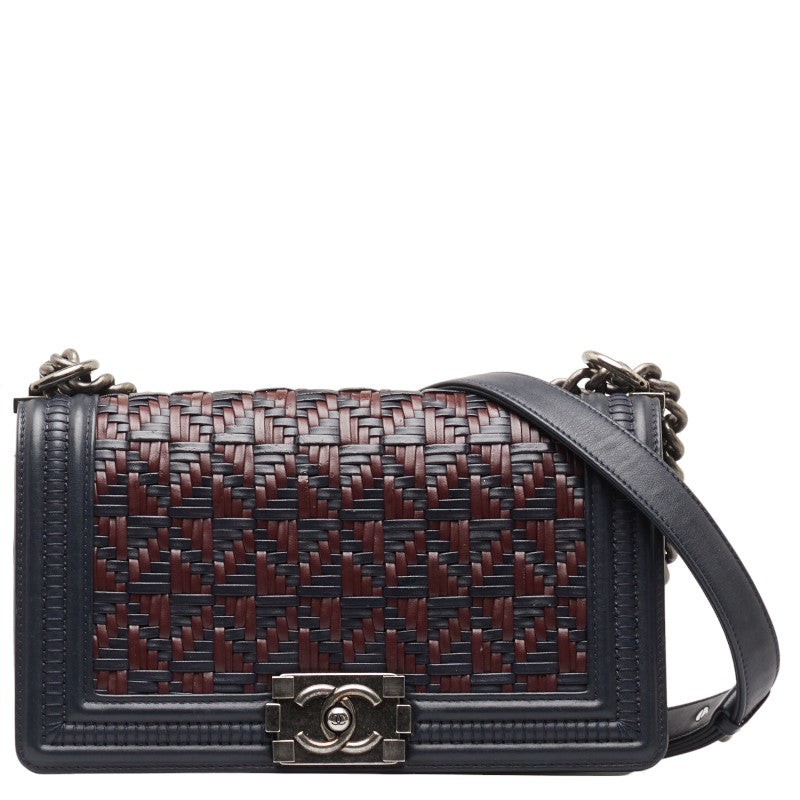 シャネル ココマーク ボーイシャネル チェーン ショルダーバッグ ブラック マルチカラー レザー レディース CHANEL 【中古】