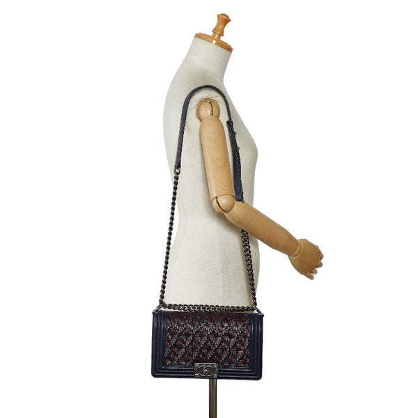 シャネル ココマーク ボーイシャネル チェーン ショルダーバッグ ブラック マルチカラー レザー レディース CHANEL 【中古】