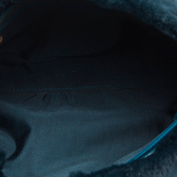 シャネル チェーン ショルダーバッグ グリーン ファー レディース CHANEL 【中古】