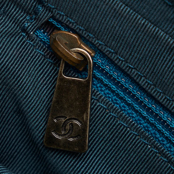 シャネル チェーン ショルダーバッグ グリーン ファー レディース CHANEL 【中古】