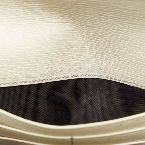 グッチ インターロッキングG 長財布 309702 ホワイト レザー レディース GUCCI 【中古】