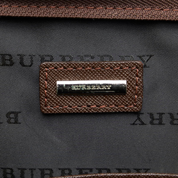 バーバリー ビジネスバッグ ブリーフケース 書類カバン ブラウン レザー メンズ BURBERRY 【中古】
