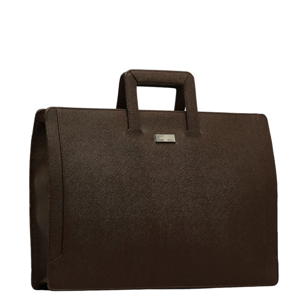 バーバリー ビジネスバッグ ブリーフケース 書類カバン ブラウン レザー メンズ BURBERRY 【中古】
