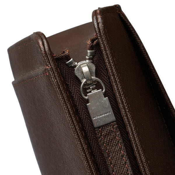 バーバリー ビジネスバッグ ブリーフケース 書類カバン ブラウン レザー メンズ BURBERRY 【中古】