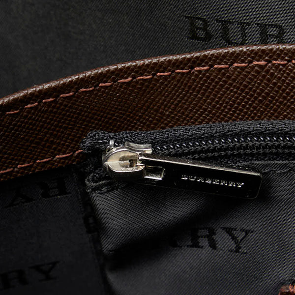 バーバリー ビジネスバッグ ブリーフケース 書類カバン ブラウン レザー メンズ BURBERRY 【中古】
