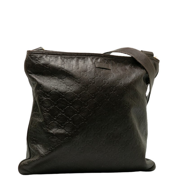 グッチ グッチシマ 斜め掛け ショルダーバッグ 201446 ブラウン レザー メンズ GUCCI 【中古】