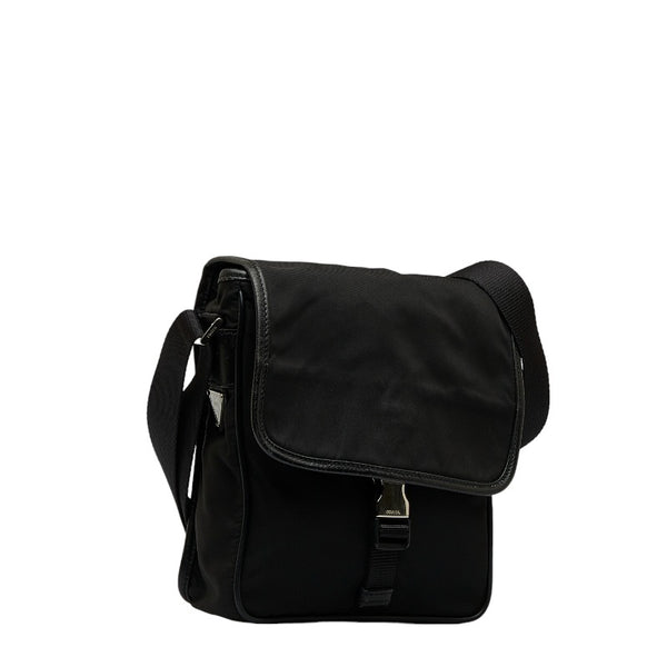 プラダ 斜め掛け ショルダーバッグ ブラック ナイロン レディース PRADA 【中古】