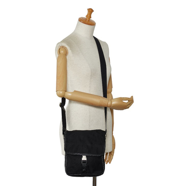 プラダ 斜め掛け ショルダーバッグ ブラック ナイロン レディース PRADA 【中古】