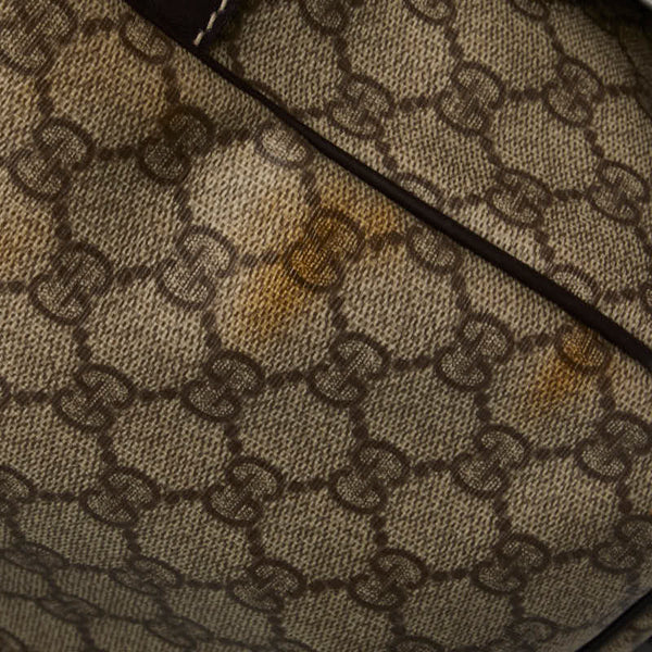 グッチ GGスプリーム 斜め掛け ショルダーバッグ 211017 ベージュ PVC レザー レディース GUCCI 【中古】