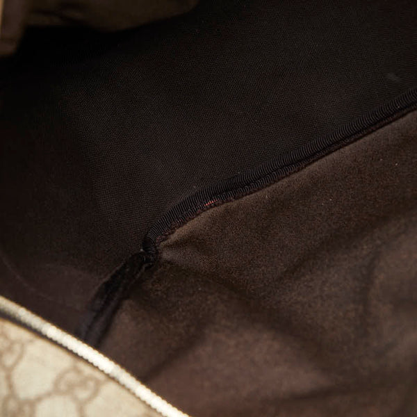 グッチ GGスプリーム 斜め掛け ショルダーバッグ 211017 ベージュ PVC レザー レディース GUCCI 【中古】