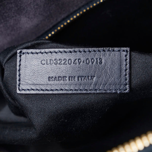 サンローラン クラシックダッフル6 ハンドバッグ ショルダーバッグ 2WAY 322049 ネイビー レザー レディース SAINT LAURENT 【中古】