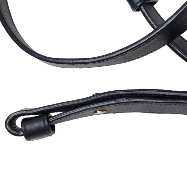 サンローラン クラシックダッフル6 ハンドバッグ ショルダーバッグ 2WAY 322049 ネイビー レザー レディース SAINT LAURENT 【中古】