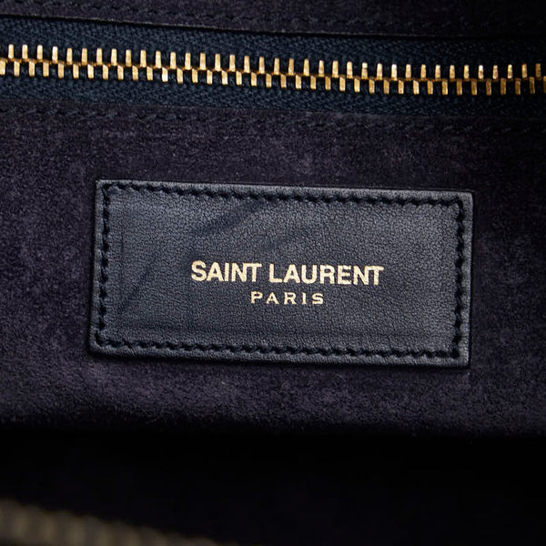 サンローラン クラシックダッフル6 ハンドバッグ ショルダーバッグ 2WAY 322049 ネイビー レザー レディース SAINT LAURENT 【中古】