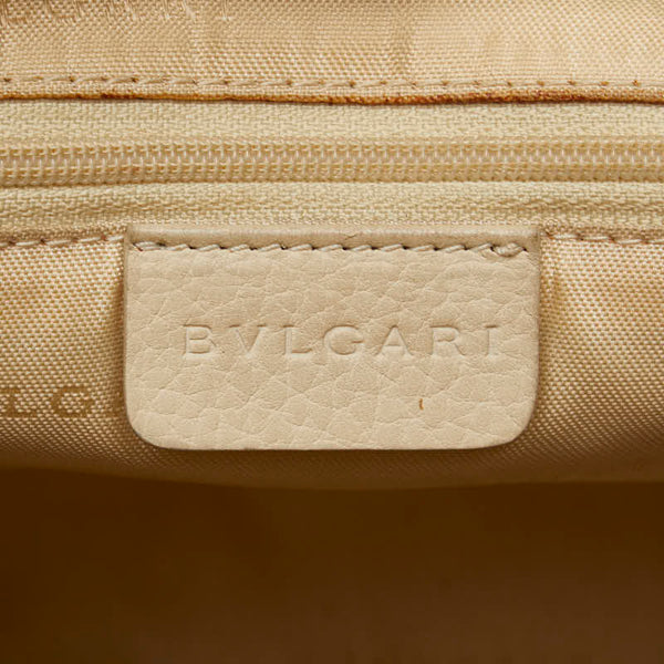 ブルガリ ハンドバッグ ブラック ホワイト キャンバス レザー レディース BVLGARI 【中古】