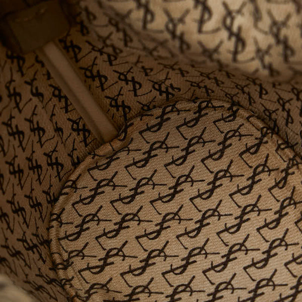 サンローラン ヴィンテージ YSLロゴ ジラフ 総柄 ショルダーバッグ トートバッグ グレージュ PVC レザー レディース SAINT LAURENT 【中古】