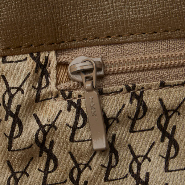 サンローラン ヴィンテージ YSLロゴ ジラフ 総柄 ショルダーバッグ トートバッグ グレージュ PVC レザー レディース SAINT LAURENT 【中古】