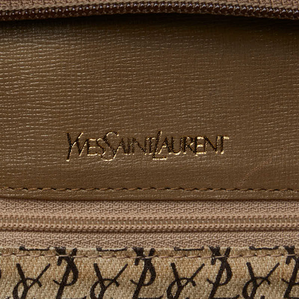 サンローラン ヴィンテージ YSLロゴ ジラフ 総柄 ショルダーバッグ トートバッグ グレージュ PVC レザー レディース SAINT LAURENT 【中古】