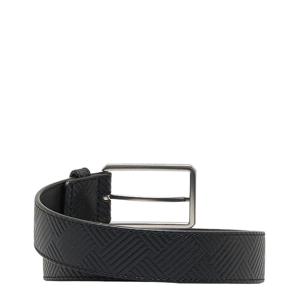 ボッテガヴェネタ 型押し ベルト 95/38 ブラック シルバー レザー メンズ BOTTEGAVENETA 【中古】
