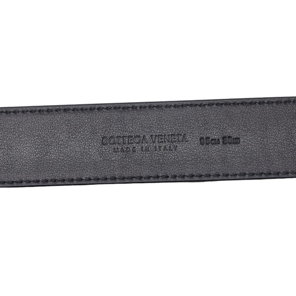 ボッテガヴェネタ 型押し ベルト 95/38 ブラック シルバー レザー メンズ BOTTEGAVENETA 【中古】