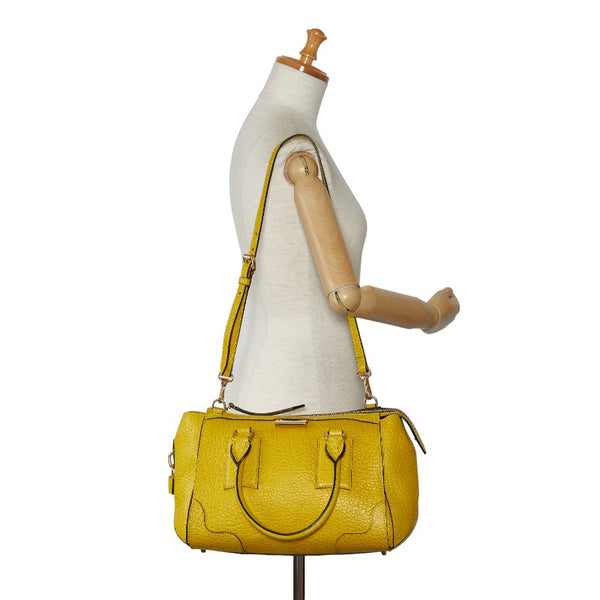 バーバリー トートバッグ ショルダーバッグ 2WAY イエロー レザー レディース BURBERRY 【中古】