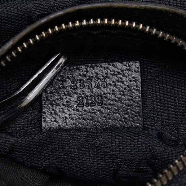 グッチ GGキャンバス ボディバッグ ウエストバッグ 28566 ブラック キャンバス レザー レディース GUCCI 【中古】