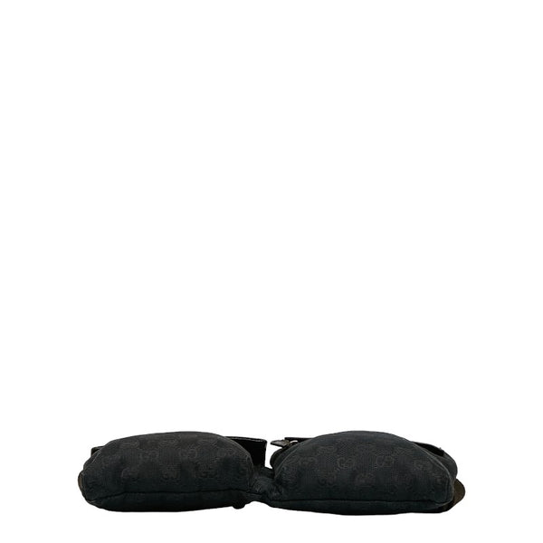 グッチ GGキャンバス ボディバッグ ウエストバッグ 28566 ブラック キャンバス レザー レディース GUCCI 【中古】