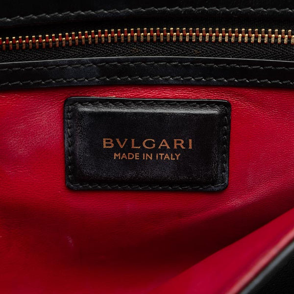 ブルガリ ブルガリブルガリ デュエット ハンドバッグ ショルダーバッグ 2WAY ブラック レザー レディース BVLGARI 【中古】
