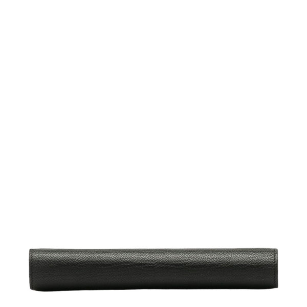 セリーヌ ロゴ 長財布 ブラック ベージュ レザー レディース CELINE 【中古】