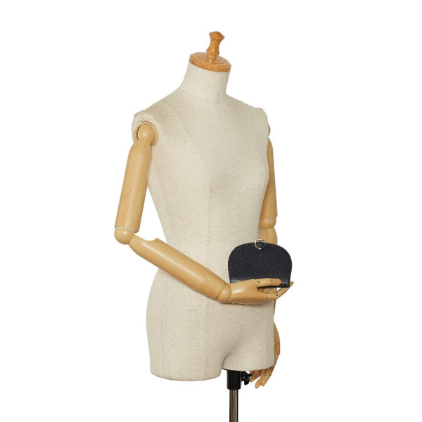 グッチ 二つ折り財布 ネイビー レザー レディース GUCCI 【中古】