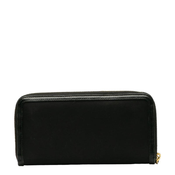 プラダ 三角ロゴプレート ラウンドファスナー 長財布 1ML506 ブラック ナイロン レザー レディース PRADA 【中古】