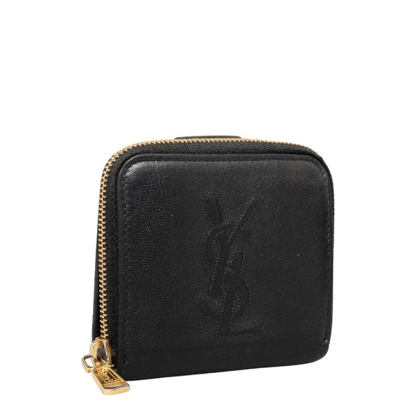 サンローラン YSLロゴ 二つ折り財布 コンパクトウォレット GUE568985  ブラック レザー レディース SAINT LAURENT 【中古】