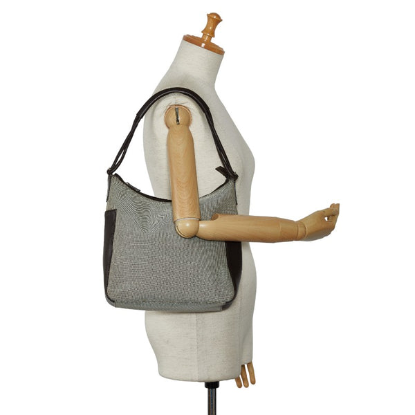 グッチ ワンショルダーバッグ 77112 ベージュ ブラウン キャンバス レザー レディース GUCCI 【中古】