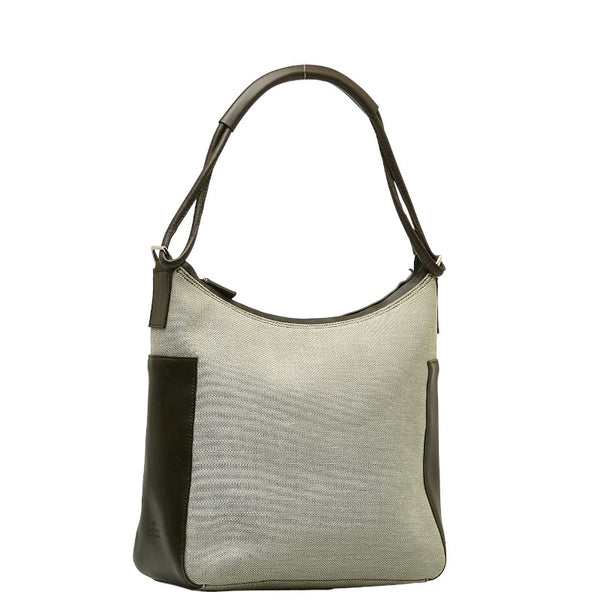 グッチ ワンショルダーバッグ 77112 ベージュ ブラウン キャンバス レザー レディース GUCCI 【中古】