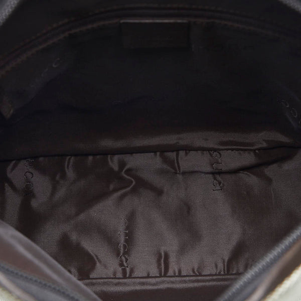 グッチ ワンショルダーバッグ 77112 ベージュ ブラウン キャンバス レザー レディース GUCCI 【中古】