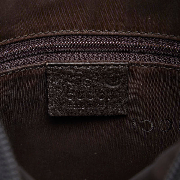 グッチ ワンショルダーバッグ 77112 ベージュ ブラウン キャンバス レザー レディース GUCCI 【中古】