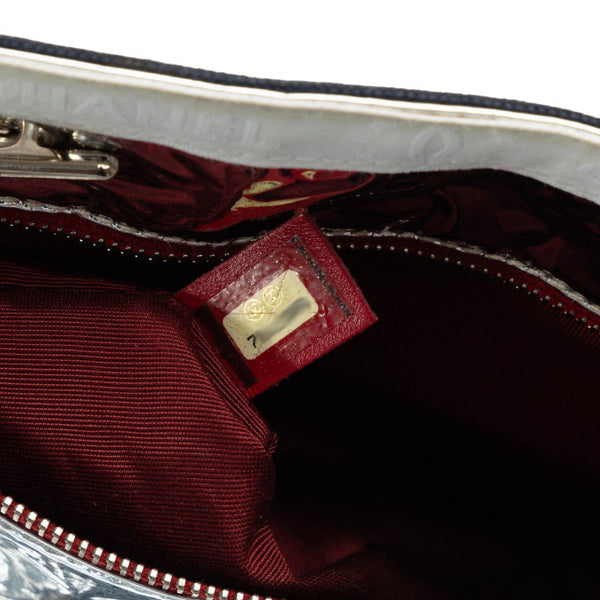 シャネル No.5 チェーン トートバッグ ネイビー マルチカラー キャンバス レザー レディース CHANEL 【中古】