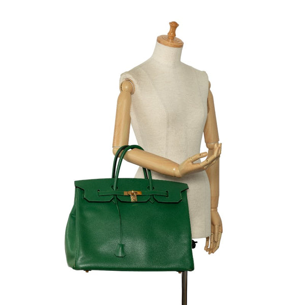 エルメス バーキン 40 ハンドバッグ グリーン クシュベル レディース HERMES 【中古】